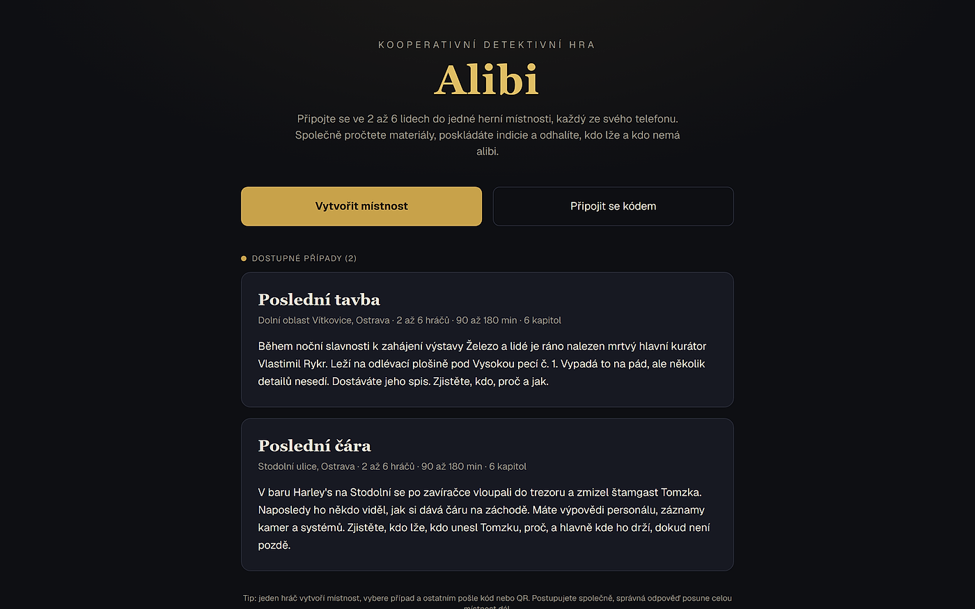 Alibi, kooperativní detektivní hra