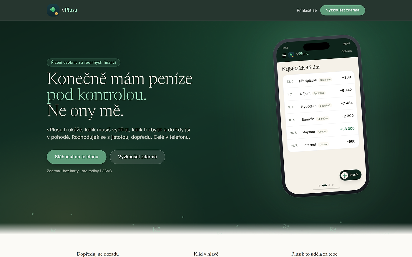 vPlusu, aplikace pro osobní finance